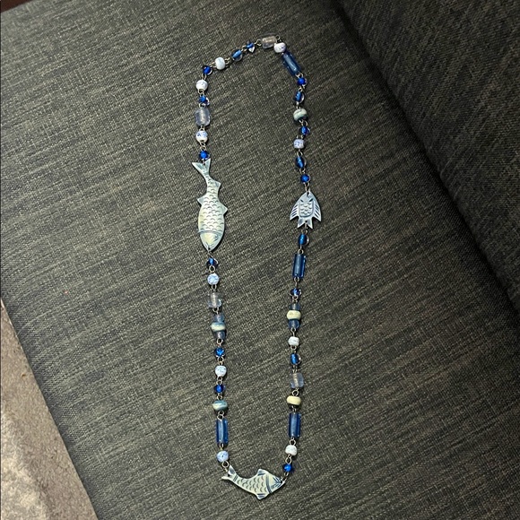 Blue Fish Pendant Necklace - Picture 1 of 10